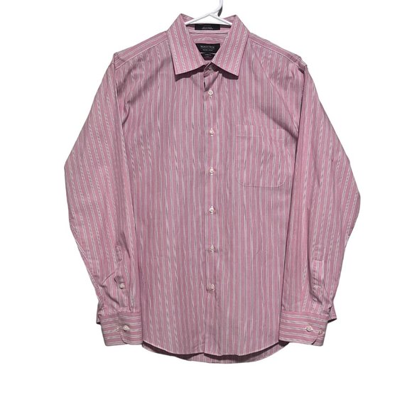 Nordstrom Men's Shop Trim fit Non Iron Long Sleeve Button Down Shirt Size 16 - Picture 1 of 9